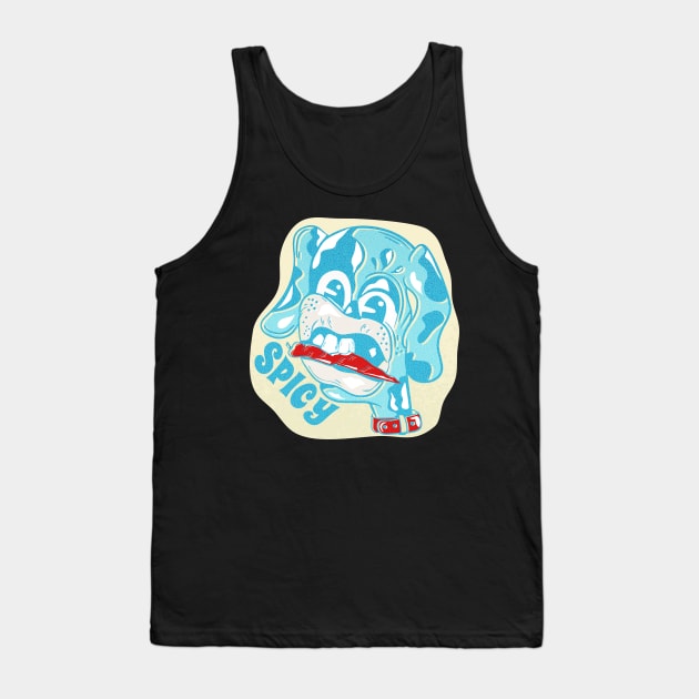 Blue Dog Eating a hot chili pepper Tank Top by mailboxdisco